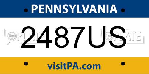 2487US Pennsylvania License Plate