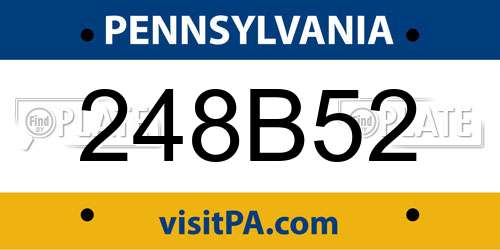 248B52 Pennsylvania License Plate