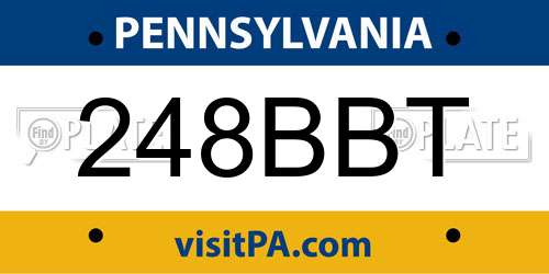248BBT Pennsylvania License Plate