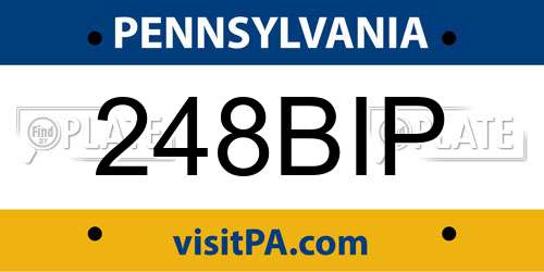248BIP Pennsylvania License Plate
