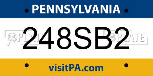 248SB2 Pennsylvania License Plate