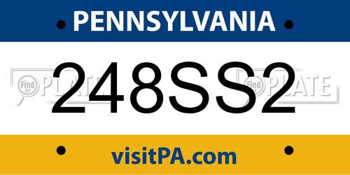 248SS2 Pennsylvania License Plate