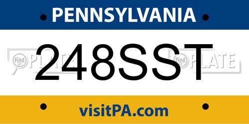 248SST Pennsylvania License Plate