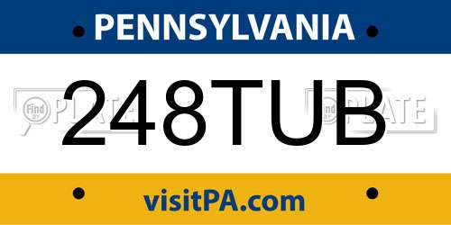 248TUB Pennsylvania License Plate