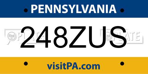 248ZUS Pennsylvania License Plate