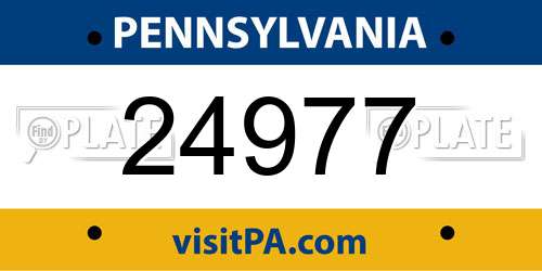 24977 Pennsylvania License Plate