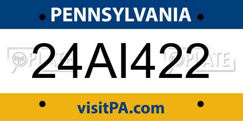 24AI422 Pennsylvania License Plate