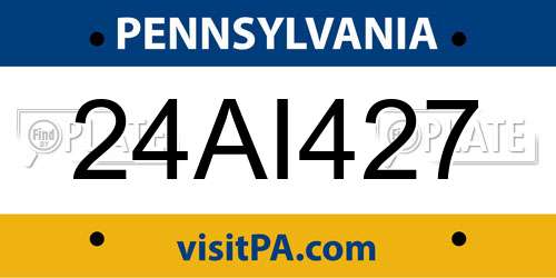 24AI427 Pennsylvania License Plate