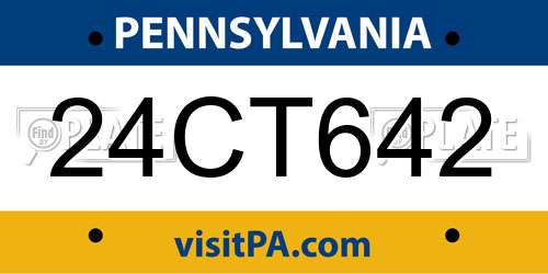 24CT642 Pennsylvania License Plate