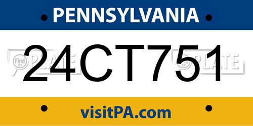 24CT751 Pennsylvania License Plate