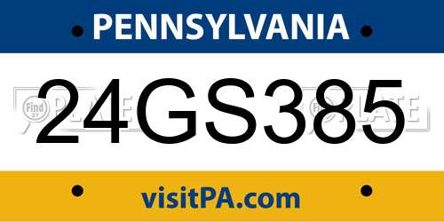 24GS385 Pennsylvania License Plate