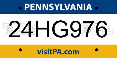 24HG976 Pennsylvania License Plate