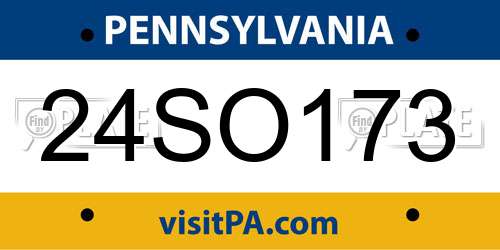 24SO173 Pennsylvania License Plate