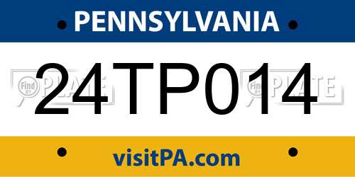 24TP014 Pennsylvania License Plate
