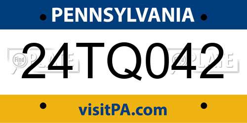 24TQ042 Pennsylvania License Plate