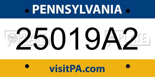 25019A2 Pennsylvania License Plate
