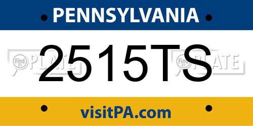 2515TS Pennsylvania License Plate