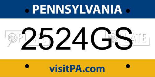 2524GS Pennsylvania License Plate