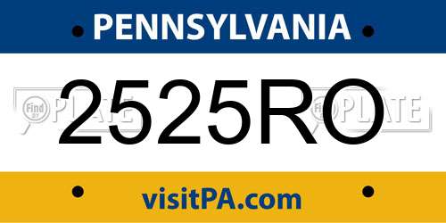 2525RO Pennsylvania License Plate