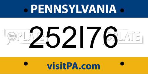 252I76 Pennsylvania License Plate
