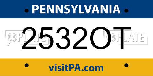 2532OT Pennsylvania License Plate