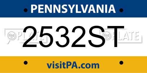 2532ST Pennsylvania License Plate