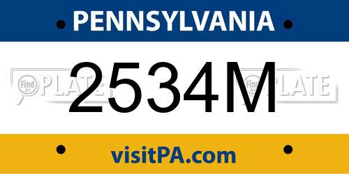 2534M Pennsylvania License Plate