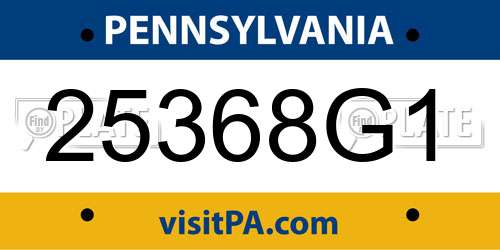 25368G1 Pennsylvania License Plate