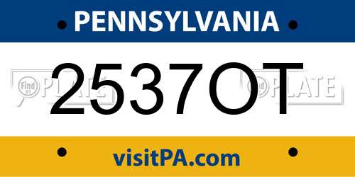 2537OT Pennsylvania License Plate