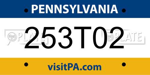 253T02 Pennsylvania License Plate