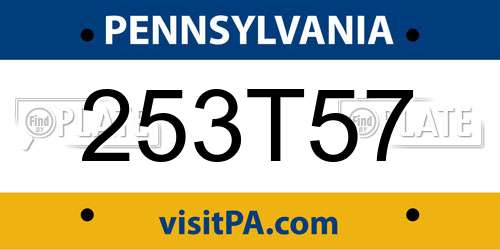 253T57 Pennsylvania License Plate