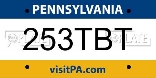253TBT Pennsylvania License Plate