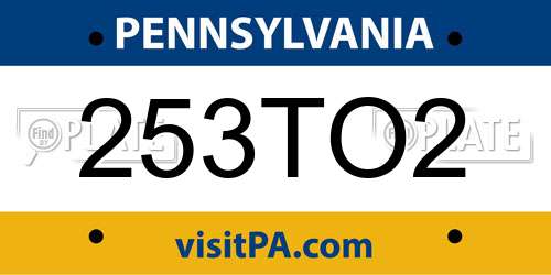 253TO2 Pennsylvania License Plate