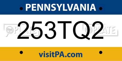 253TQ2 Pennsylvania License Plate