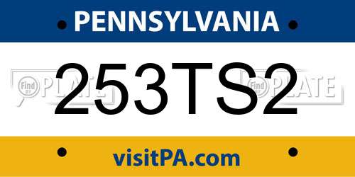 253TS2 Pennsylvania License Plate