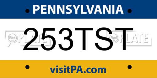 253TST Pennsylvania License Plate