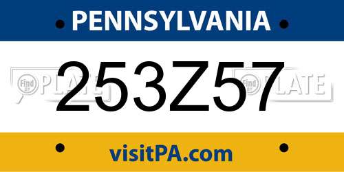 253Z57 Pennsylvania License Plate