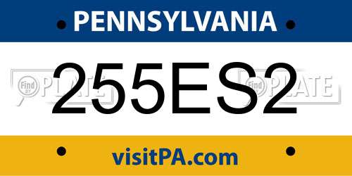 255ES2 Pennsylvania License Plate