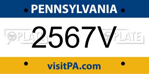 2567V Pennsylvania License Plate
