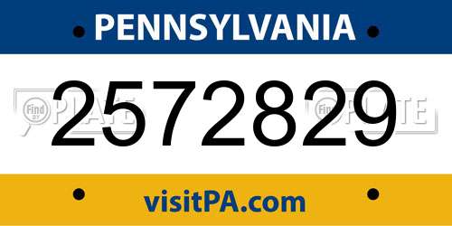 2572829 Pennsylvania License Plate