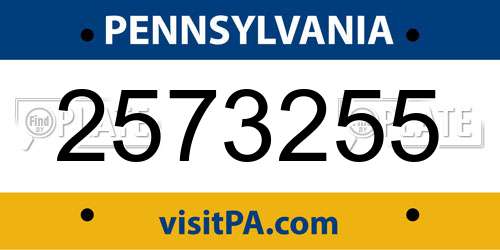 2573255 Pennsylvania License Plate