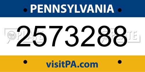 2573288 Pennsylvania License Plate