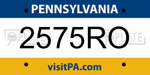 2575RO Pennsylvania License Plate