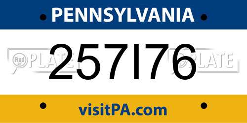 257I76 Pennsylvania License Plate