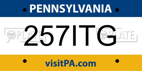 257ITG Pennsylvania License Plate