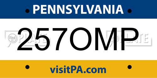 257OMP Pennsylvania License Plate