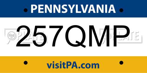 257QMP Pennsylvania License Plate