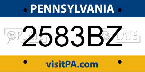 2583BZ Pennsylvania License Plate