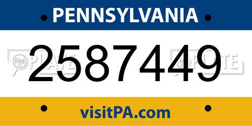 2587449 Pennsylvania License Plate