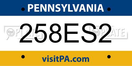 258ES2 Pennsylvania License Plate
